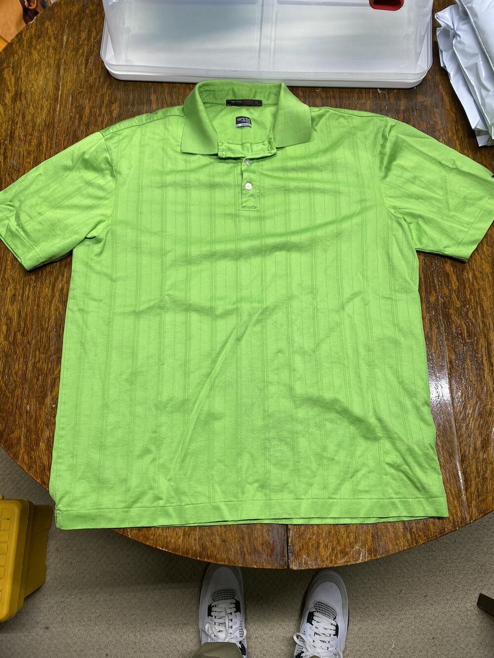 Tiger Woods Vintage Golf Polo Shirt size men's Large Green Short Sleeve